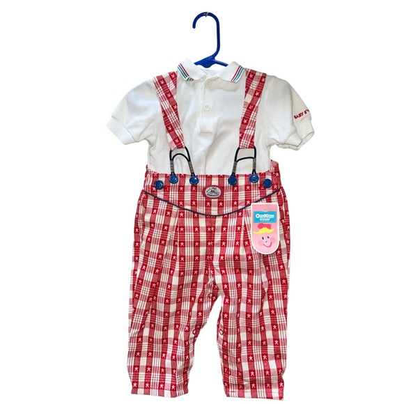 Rare Vintage Oshkosh B’Gosh Vestbak Red Gingham Stars...
